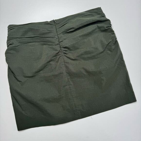 Zara | Green Ruched Mini Skirt - Picture 3 of 6